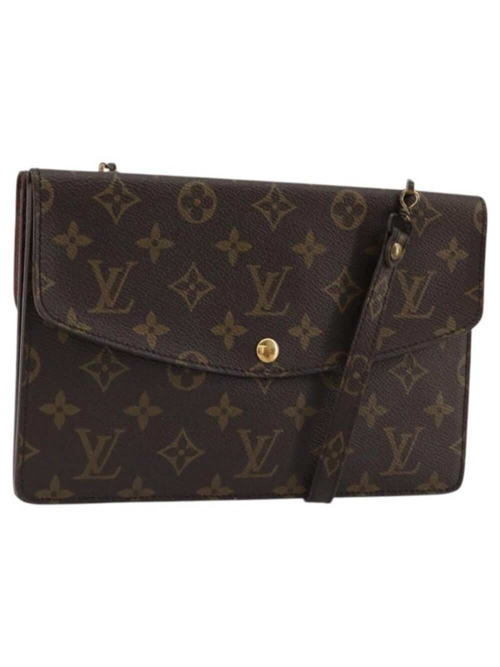 Authentic LOUIS VUITTON Monogram Double Rabat Shoulder Bag M51815 LV